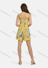 Wholesale Women's Casual Sleeveless Floral Print Slant Pockets Belted Romper 28015# - Liuhuamall
