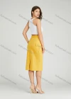 Wholesale Women's Casual High Waist Drawstring Knee Length Flap Pocket Plain Skirt MT319# - Liuhuamall