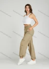 Wholesale Women's Drawstring Elastic Waist Patch Pocket Plain Sweat Pants MT278# - Liuhuamall