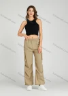 Wholesale Women's Casual Drawstring Flap Pockets Elastic Waist Cargo Pants MT291# - Liuhuamall