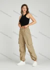Wholesale Women's Casual Drawstring Flap Pockets Elastic Waist Cargo Pants MT291# - Liuhuamall