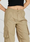 Wholesale Women's Casual Drawstring Flap Pockets Elastic Waist Cargo Pants MT291# - Liuhuamall