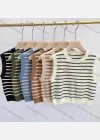 Wholesale Women's Casual Striped Crew Neck Rib-knit Tank Top - Liuhuamall
