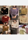 Wholesale Women's Casual High Neck Long Sleeve Hollow Out Blouse - Liuhuamall