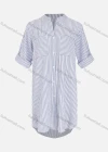 Wholesale Women's Casual Notched Neck Rolled Sleeve Button Down Striped Shirt Dress - Liuhuamall