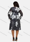 Wholesale Women's Casual Wrap V Neck Long Sleeve Lace Up Allover Print Knee Length Dress - Liuhuamall