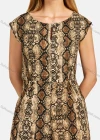 Wholesale Women's Round Neck Sleeveless Fashion Allover Snakeskin Print Jumpsuit - Liuhuamall