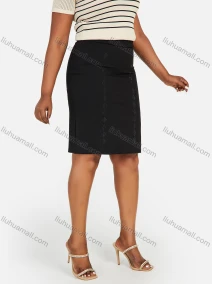 Wholesale Women's Plus Size Rhinestone Elegant High Waist Plain Business Knee Length Straight Skirt, LIUHUA CLOTHING WHOLESALE