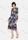 Wholesale Women's Vintage Long Sleeve Button Down Floral Print Shirt Dress With Belt - Liuhuamall