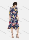 Wholesale Women's Vintage Long Sleeve Button Down Floral Print Shirt Dress With Belt - Liuhuamall