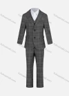 Wholesale Kid's Formal Lapel Pockets Plaid Print Single Breasted Blazer & Vest & Pant 3 Pieces Suit Set 31965-1# - Liuhuamall