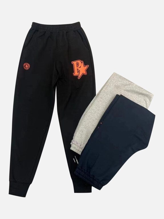 Men's Casual & Sporty Patch Pocket Labelled Drawstring Elastic Waist Jogger Sweatpants, Clothing Wholesale Market -LIUHUA, MEN, Pants-Trousers