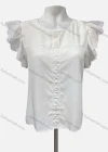 Wholesale Women's Casual Crew Neck Ruffle Sleeve Embroidered Knit Blouse - Liuhuamall