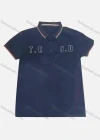 Wholesale Men's Casual 100%Cotton Letter Print Short Sleeve Striped Trim Polo Shirt - Liuhuamall