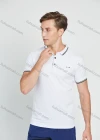 Wholesale Men's Casual Plain Striped Trim Short Sleeve Polo Shirt - Liuhuamall