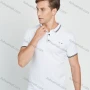 Wholesale Men's Casual Plain Striped Trim Short Sleeve Polo Shirt preview