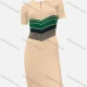 Wholesale Women's Casual Chevron Colorblock Polo Neck Short Sleeve Quarter Zip High Waist Knit Dress 10# Clothing Wholesale Market Liuhua