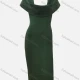 Wholesale Women's Elegant Plain Off Shoulder Strapless Bodycon High Waist Midi Dress Green Clothing Wholesale Market Liuhua
