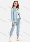 Wholesale Women's Fashion Long Sleeve Sequin Button Front Flap Pockets Denim Shirt - Liuhuamall