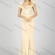 Wholesale Women's Glamorous Off Shoulder Plain Sequin Pleated Split Front Lace Trim Maxi Mermaid Evening Dress 7017# Cornsilk Clothing Wholesale Market Liuhua