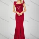 Wholesale Women's Glamorous Off Shoulder Plain Sequin Pleated Split Front Lace Trim Maxi Mermaid Evening Dress 7017# Red Clothing Wholesale Market Liuhua