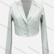Wholesale Women's Notched Neck Single Breasted Plain Crop Blazer Cyan Clothing Wholesale Market Liuhua