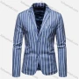 Wholesale Men's Formal Business Striped 2 Buttons Lapel Patch Pocket Suit Jacket preview