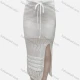 Wholesale Women's Casual Plain Elastic Waist Hollow Out Split Hem Drawstring Midi Skirt 3038# White Clothing Wholesale Market Liuhua