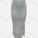 Wholesale Women's Casual Plain Elastic Waist Hollow Out Split Hem Drawstring Midi Skirt 3038# 501# Clothing Wholesale Market Liuhua