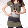 Wholesale Women's Casual Crew Neck Short Sleeve Colorblock Sweater 1181# preview