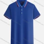 Wholesale Men's Basics Short Sleeve Striped Trim Casual Polo Shirt 190# preview