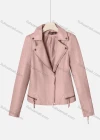 Wholesale Women's Casual Lapel Long Sleeve Zipper Plain Leather Jacket - Liuhuamall