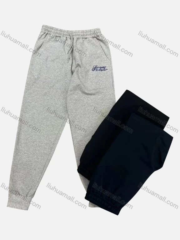 Wholesale Men's Casual & Sporty Labelled Drawstring Patch Pocket Elastic Waist Jogger Sweatpants