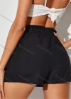 Wholesale Women's Casual Elastic Waist Drawstring Ruffle Trim Plain Shorts AY245# - Liuhuamall