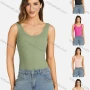 Wholesale Women's Casual Scoop Neck Plain Slim Fit Sleeveless Tank Top 7173# preview