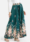 Wholesale Women's Floral Print Pleated Maxi Skirt  - Liuhuamall