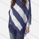Wholesale Women's Casual Turtleneck Half Sleeve Scarf Hem Striped Knit Cape 2981# 515# Clothing Wholesale Market Liuhua