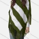 Wholesale Women's Casual Turtleneck Half Sleeve Scarf Hem Striped Knit Cape 2981# 550# Clothing Wholesale Market Liuhua