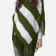 Women's Casual Turtleneck Half Sleeve Scarf Hem Striped Knit Cape 2981# 550# Clothing Wholesale Market -LIUHUA
