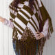 Women's Casual Turtleneck Half Sleeve Scarf Hem Striped Knit Cape 2983# 531# Clothing Wholesale Market -LIUHUA