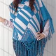 Wholesale Women's Casual Turtleneck Half Sleeve Scarf Hem Striped Knit Cape 2983# 553# Clothing Wholesale Market Liuhua