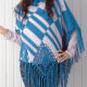 Women's Casual Turtleneck Half Sleeve Scarf Hem Striped Knit Cape 2983# 553# Clothing Wholesale Market -LIUHUA