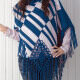 Women's Casual Turtleneck Half Sleeve Scarf Hem Striped Knit Cape 2983# 559# Clothing Wholesale Market -LIUHUA