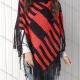 Wholesale Women's Casual Turtleneck Half Sleeve Scarf Hem Striped Knit Cape 2985# 520# Clothing Wholesale Market Liuhua