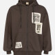 Men's Casual Patchwork Zipper Sweatshirt Hoodie Dark Gray Clothing Wholesale Market -LIUHUA