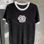 Wholesale Women's Casual Crew Neck Short Sleeve Floral Knit Top M916# preview