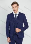 Wholesale Men's Business Lapel One Button Plain Suit Jacket With Waistcoat 3 Piece Set - Liuhuamall