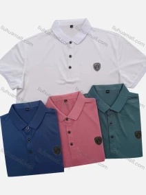 Wholesale Men's Casual Short Sleeve Embroidery Label Button Front Polo Shirts, LIUHUA CLOTHING WHOLESALE