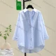 Wholesale 100% Cotton Long Sleeve shirt Light Blue Clothing Wholesale Market Liuhua