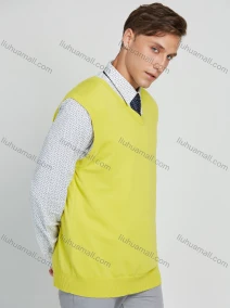 Wholesale Men's Classic Plain V Neck Sleeveless Jumpers Knit Sweater Vest, LIUHUA CLOTHING WHOLESALE